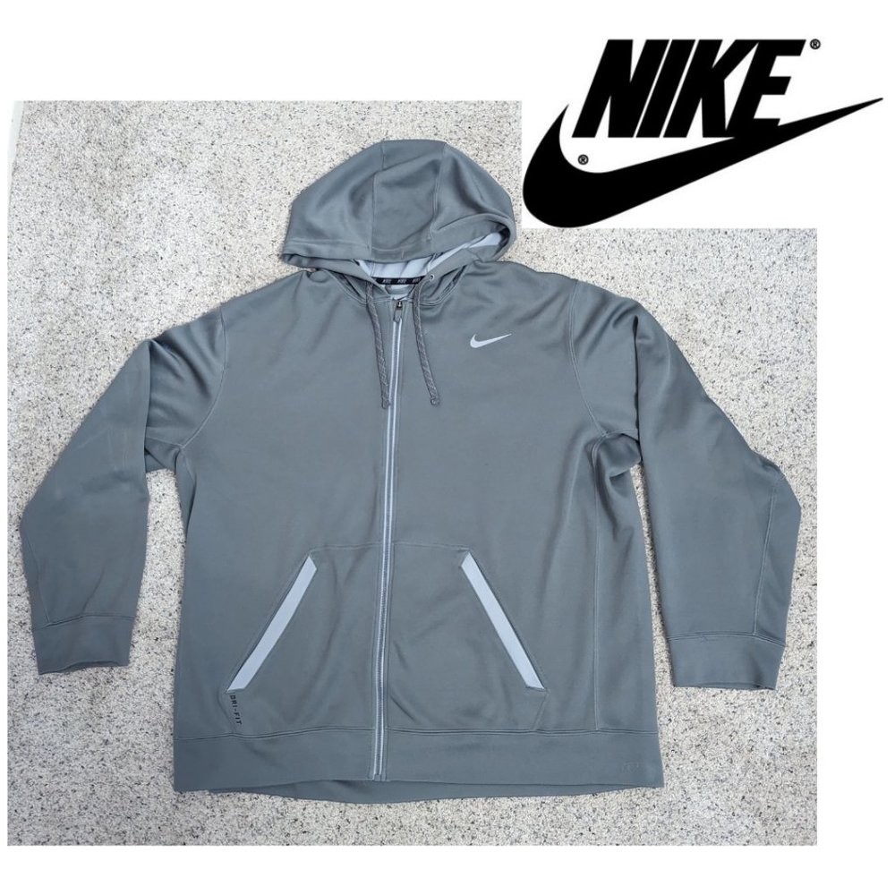 NIKE - Men's Grey Athlesure Hoodie Sweatshirt